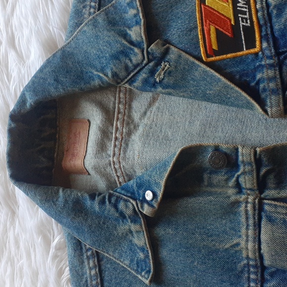 Vtg 80s Levi Strauss / ZZ Top Faded Denim Patch Vest Size Mens' Small - Picture 9 of 11
